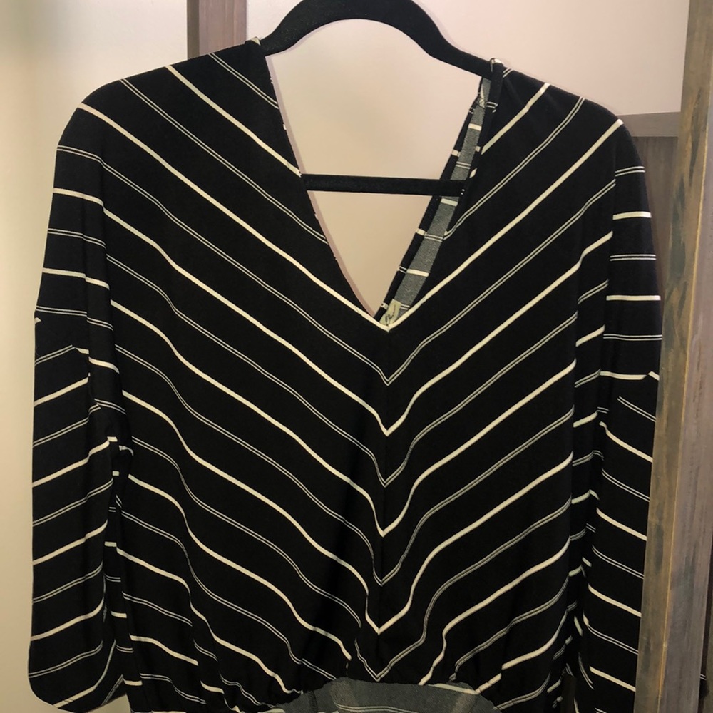 Black and White Striped Top